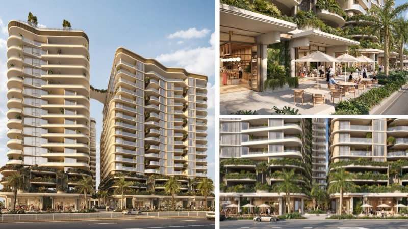 Renderings of Sherpa Group's dual tower development comprising 286 apartments approved for Palm Beach.