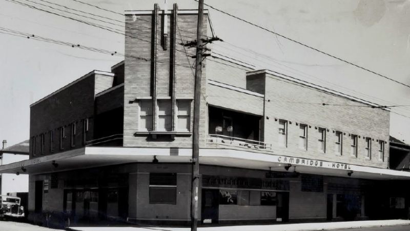 The heritage-listed Cambridge Hotel pictured November 1941, and six months after opening. Source: Noel Butlin Archive Centre, ANU