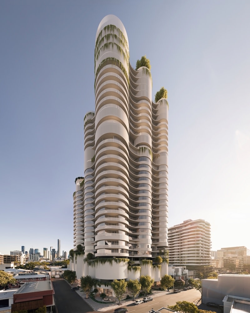 A rendering of the 15-storey proposal filed by Graya for the site at Newstead.