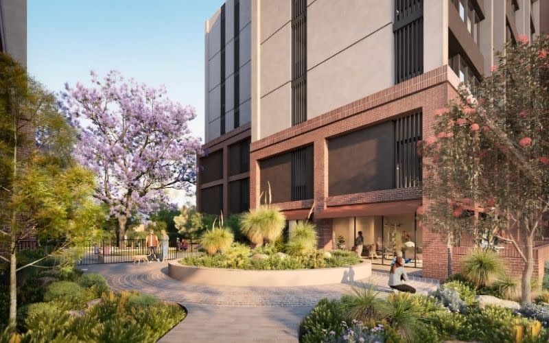 The approved design includes a central Gunyah Space, publicly accessible landscaped areas and more than 1500sq m of communal open space.