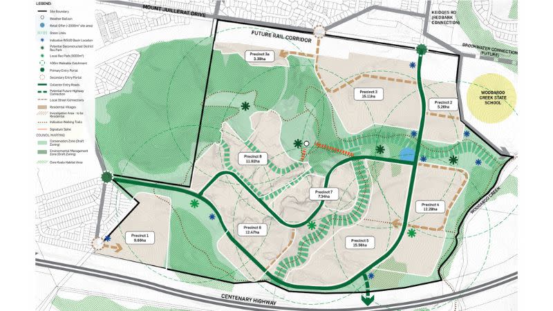 The proposed masterplan for the redevelopment of the Hardrock Quarry at Redbank Plains.