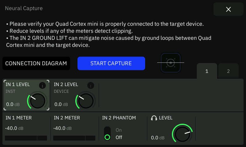 QCmini Capture V1 Settings