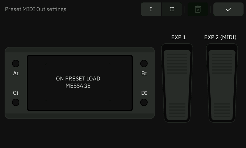 QCmini Preset MIDI Out Menu
