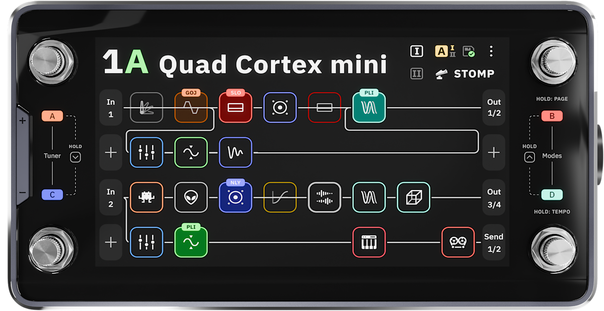 Quad Cortex mini 俯視圖