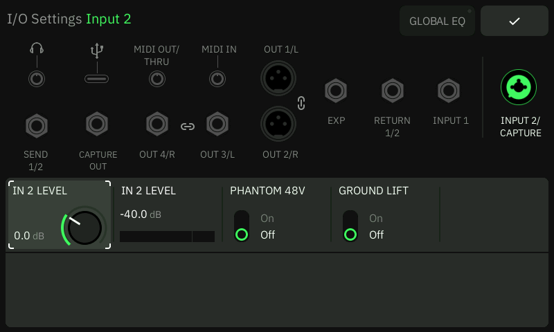 QCmini IO Settings Audio