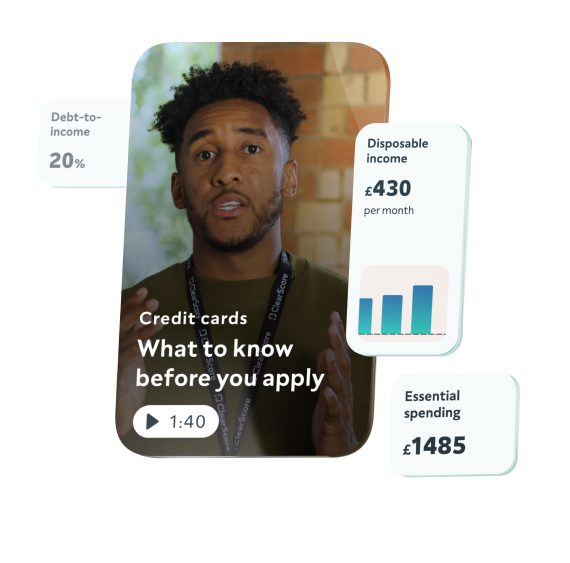 Image shows functionality of Credit Health with improve and showing what's impacting your credit score and how to imrpove your approval chances.