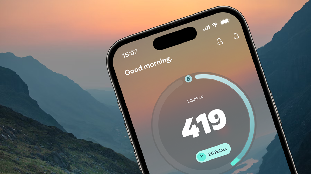 ClearScore Credit Score Donut with Calm background