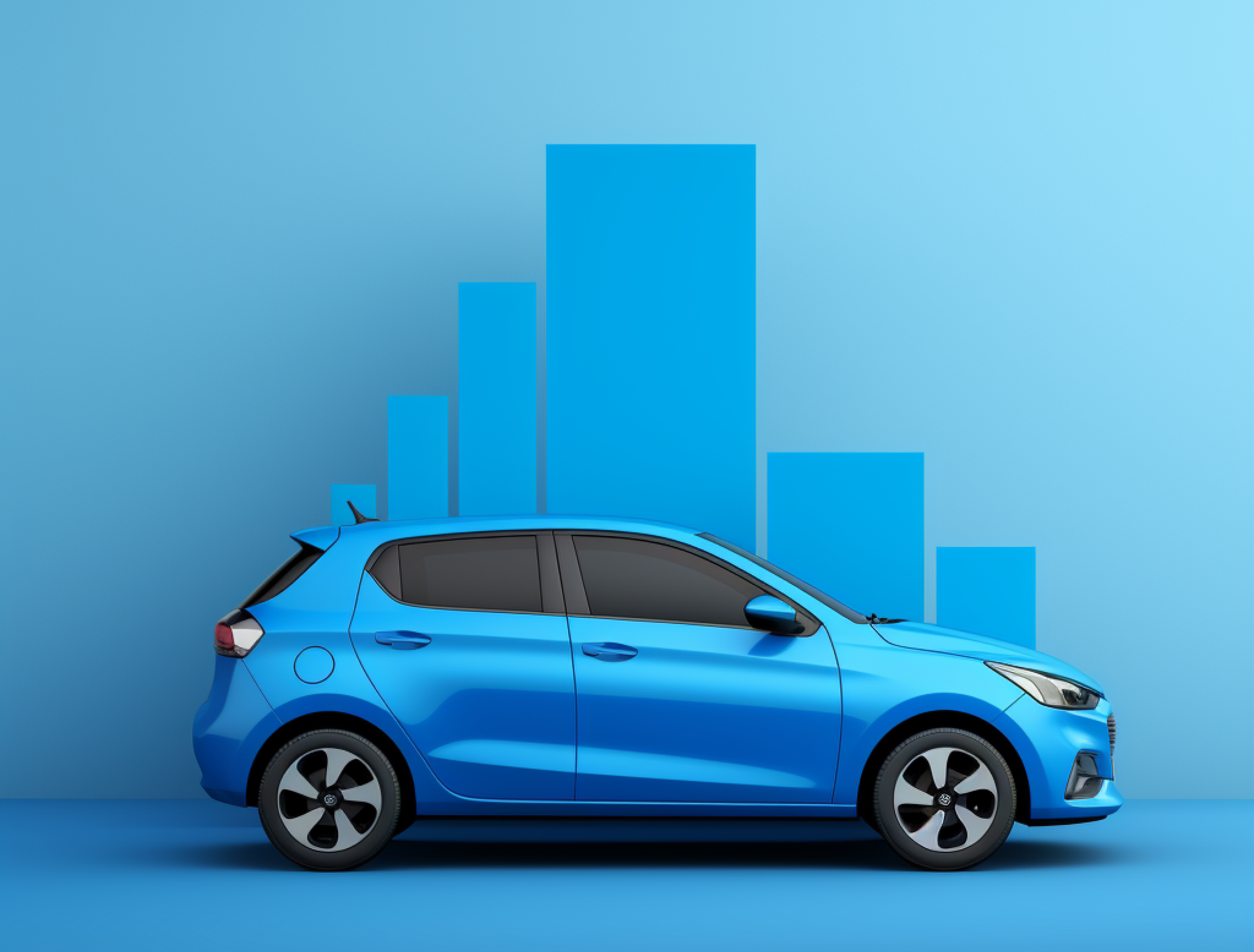 An image of a blue car on a blue background