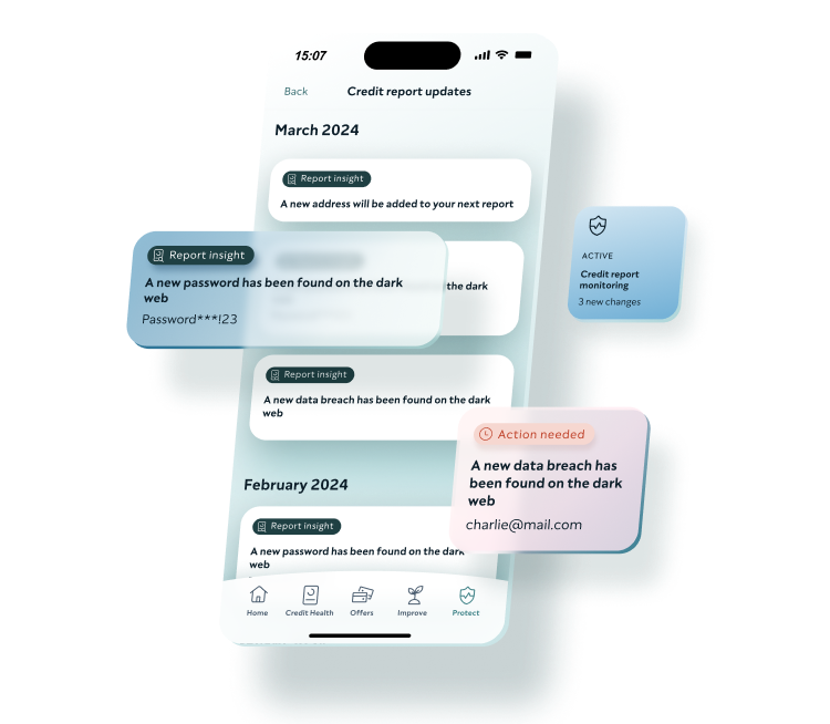 Protect alerts - data breaches and new passwords