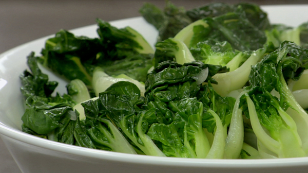 steamed bb bok choy