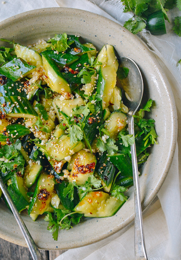 smashed asian cucumber salad