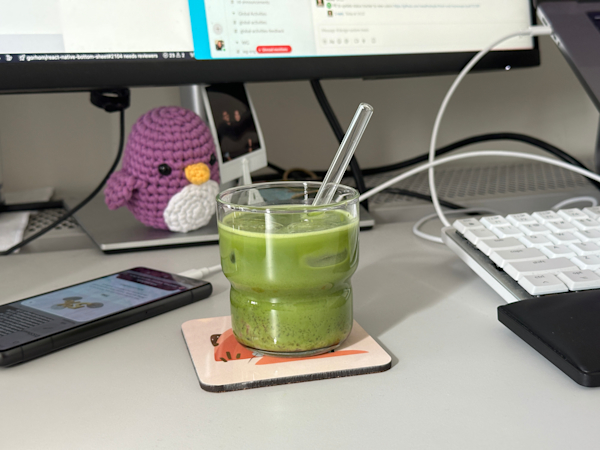 iced strawberry matcha latte