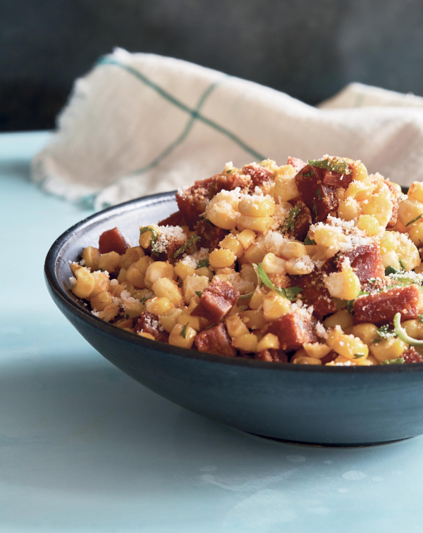 summer corn with chorizo