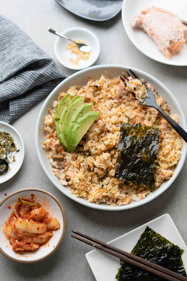 spicy mayo salmon rice
