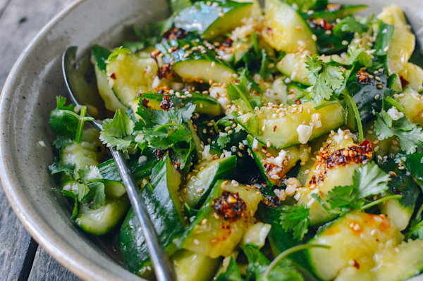 smashed asian cucumber salad