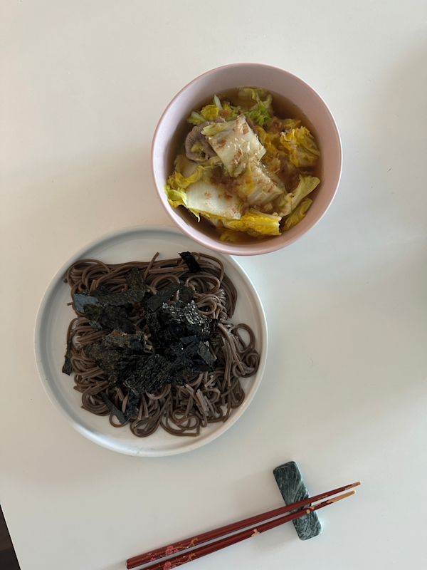 dipping soba noodles