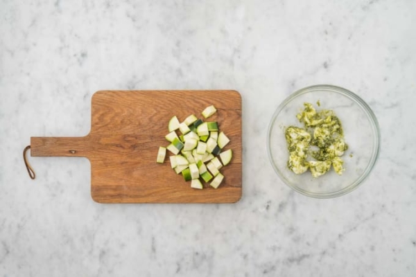 marinated mozzarella farro bowl