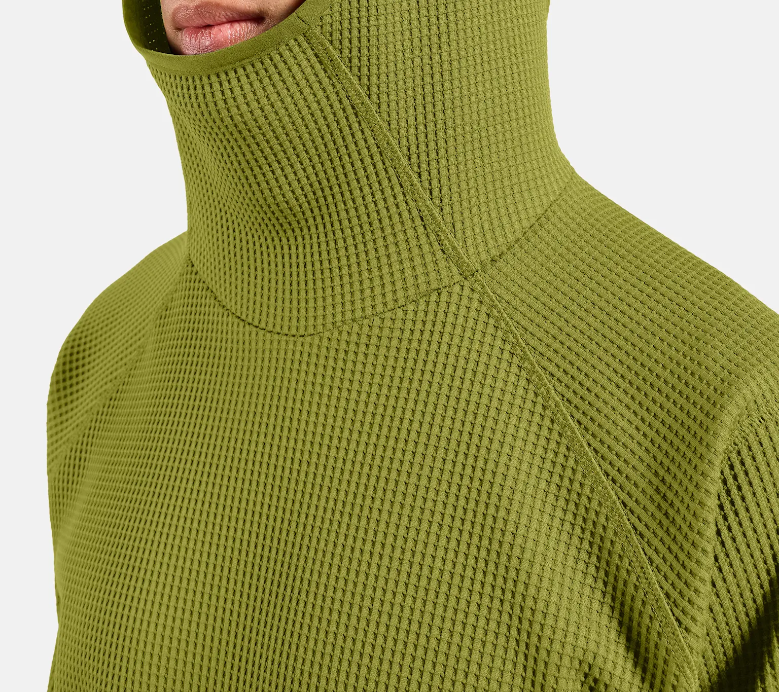SS26 Half Width Tout Grid Mid Layer Guide - Cubic green men