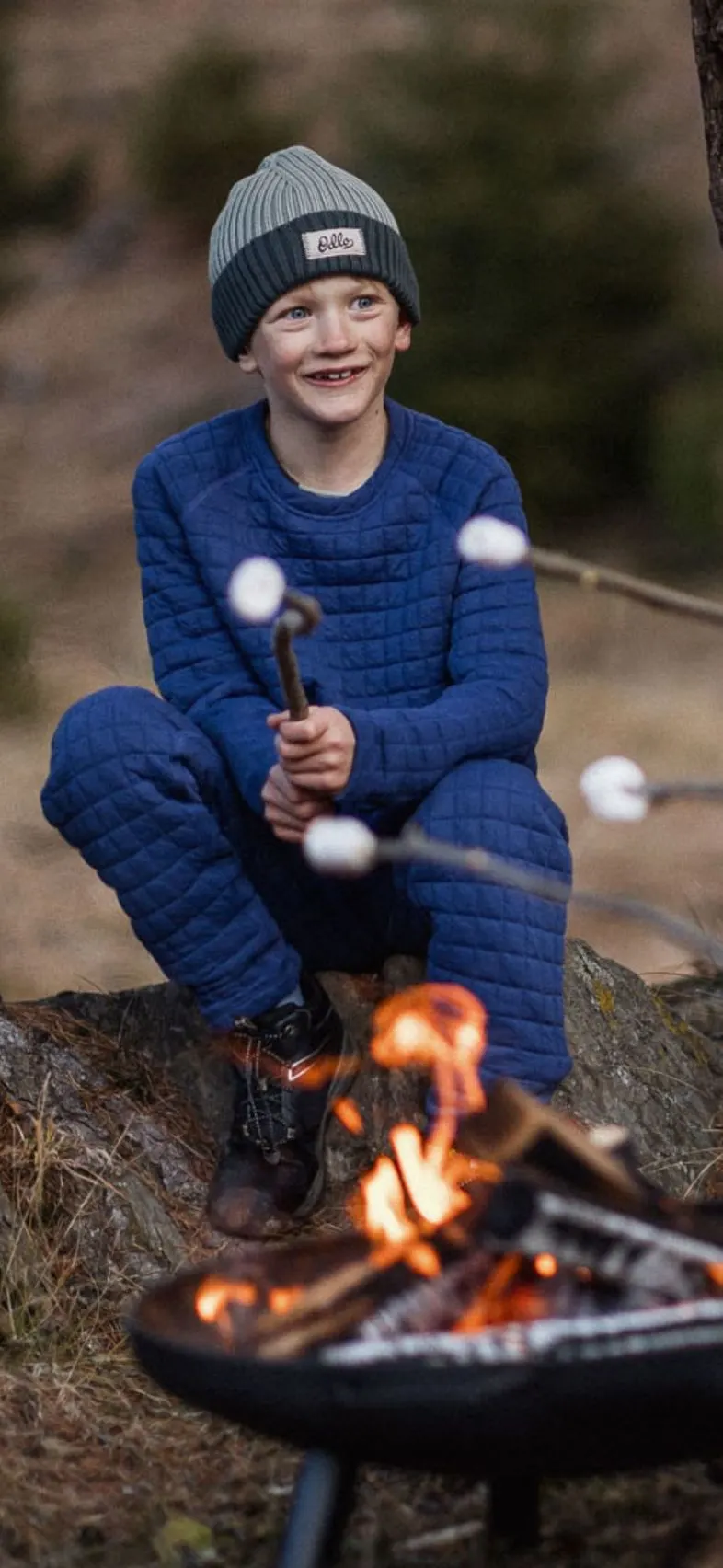 Quilited L/S crewneck top-FW25