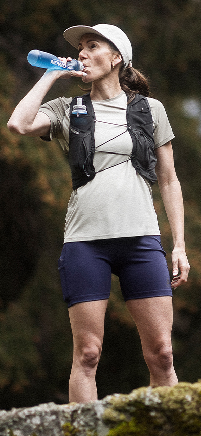 Selina Gasparin running with the SS25 The X-Alp trail running t-shirt 