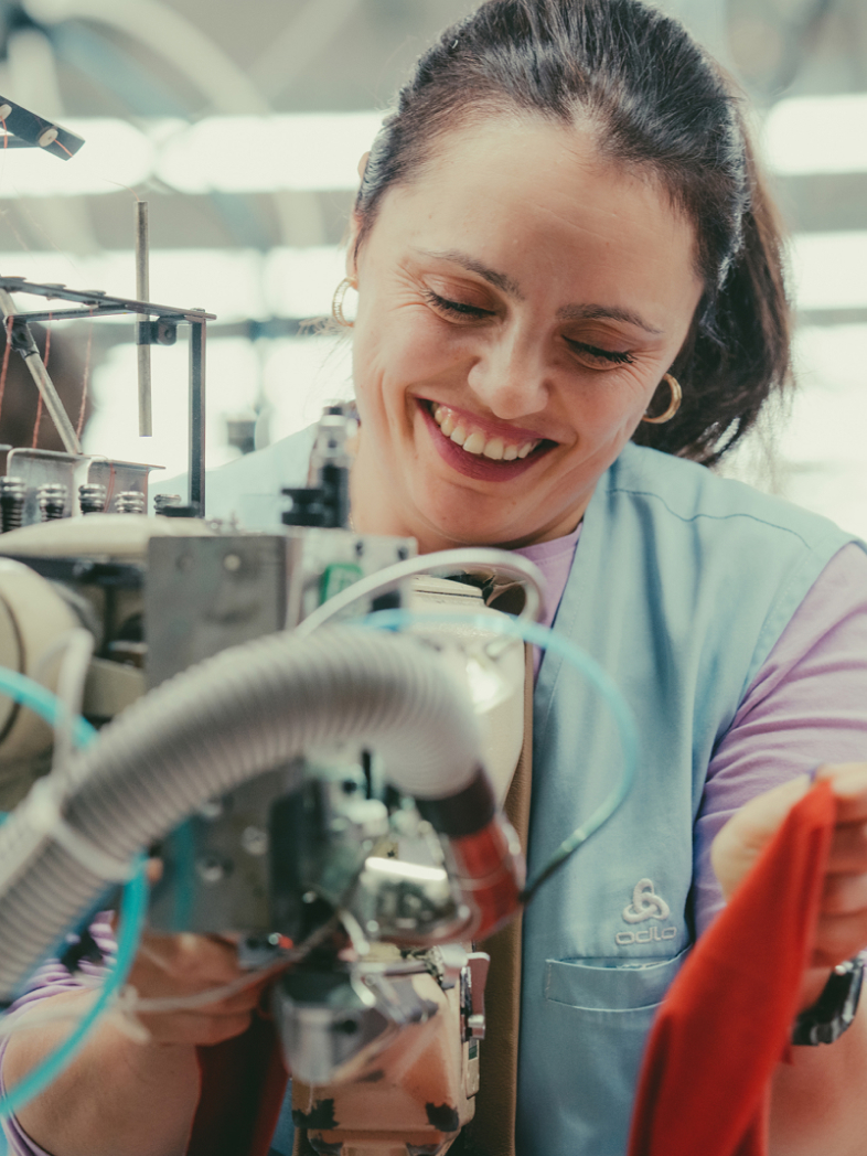 Nähen mit Leidenschaft – von Anfang an Teil jedes Odlo Produkts.