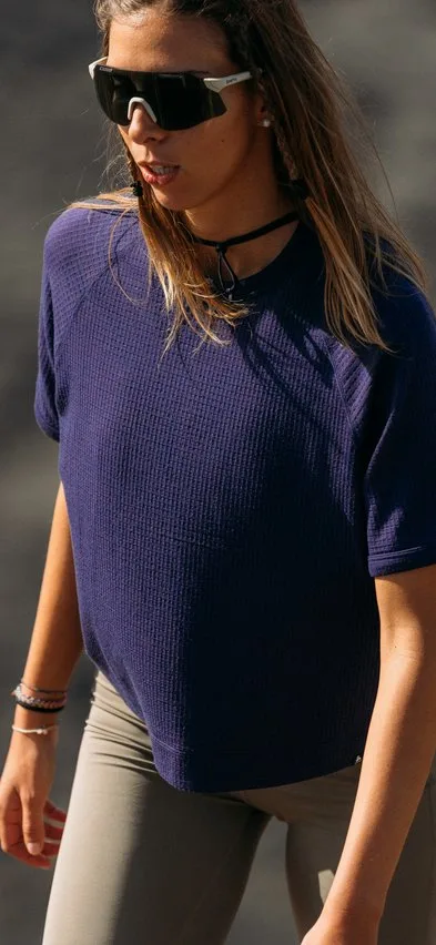 The Ascent merino-blend waffle cropped short-sleeve t-shirt women