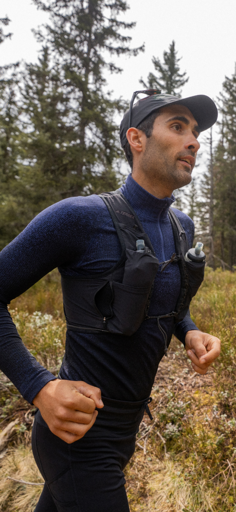 Man wearing Blackcomb blue POW base layer 