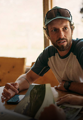 A man checking his phone