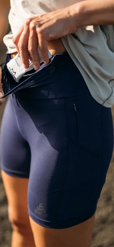 X-alp trail running tights in a close up for women