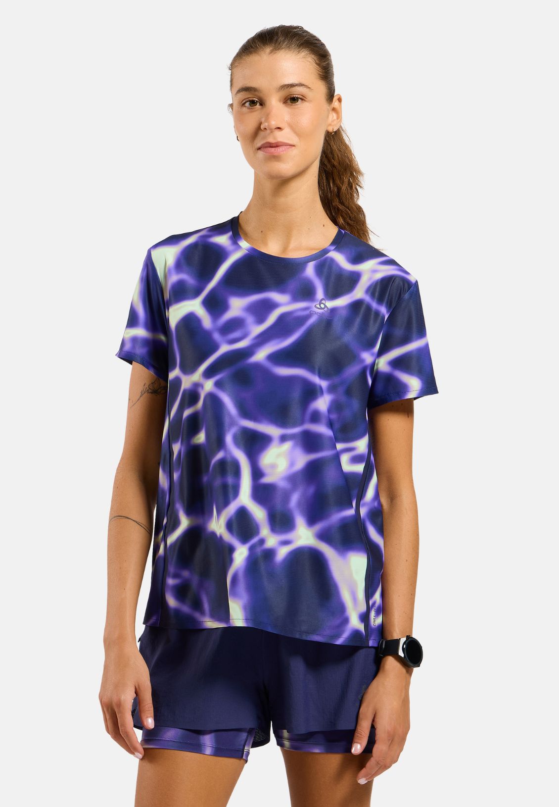 The Zeroweight Chill-Tec print short-sleeve running t-shirt women - D