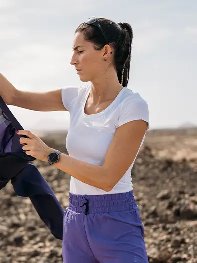 woman wearing Odlo active base layer