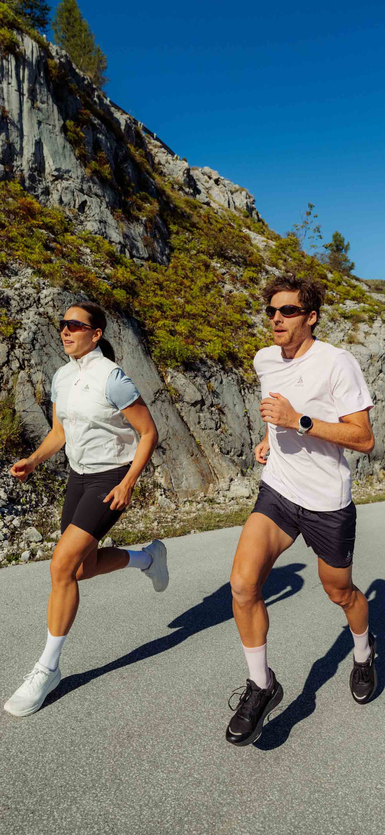SS26 Hero Summer Running Guide couple running in light Odlo layers
