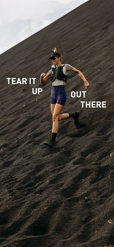 woman trail running