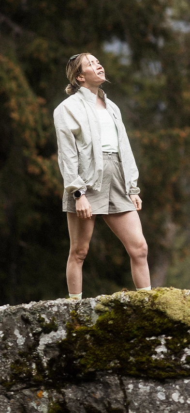 Elisa Gasparin wearing Essentials 4 inch shorts SS25
