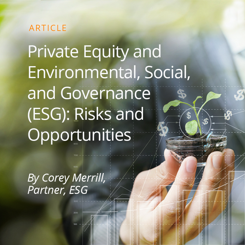 Private Equity And Environmental, Social, And Governance (ESG): Risks ...