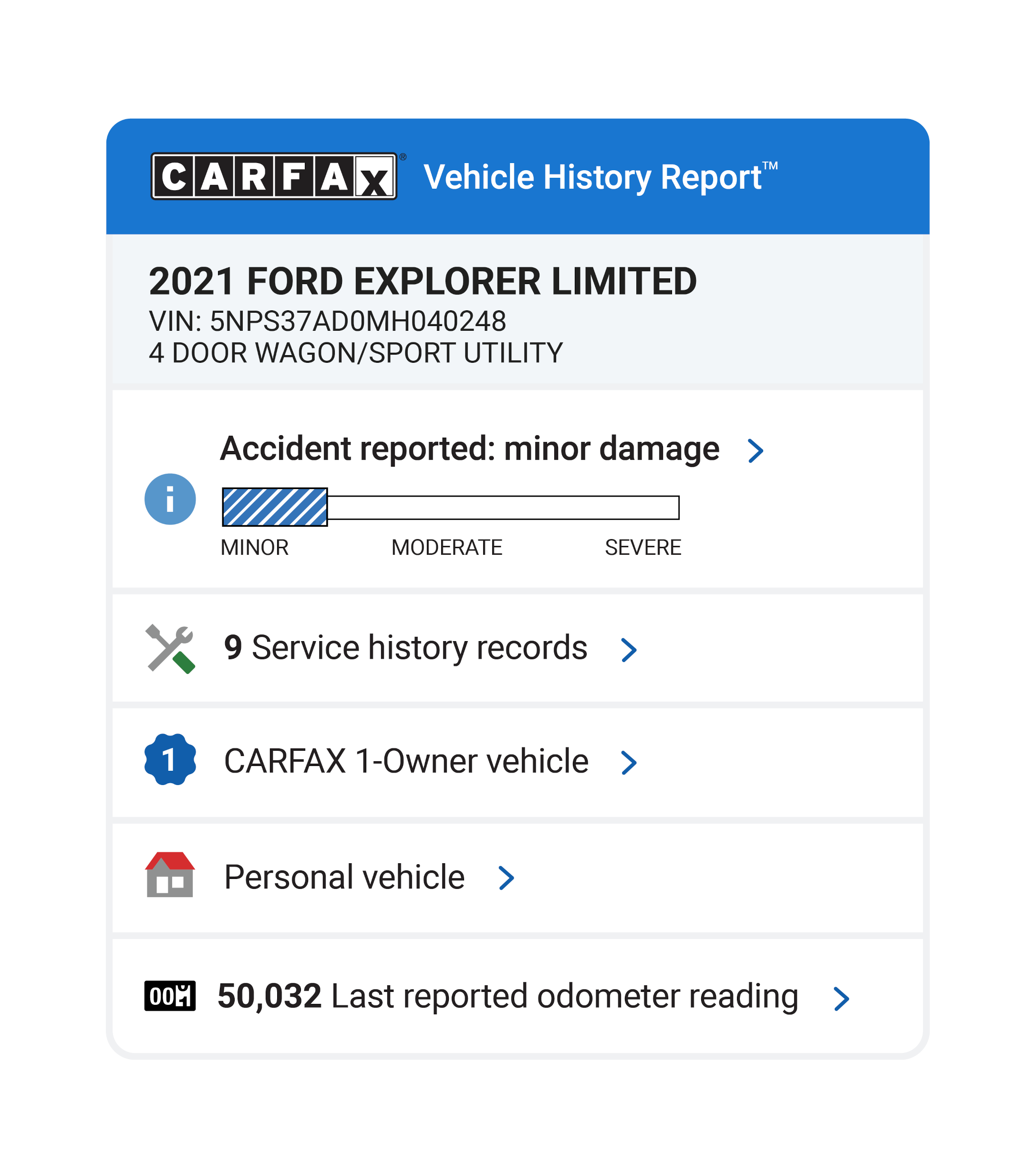 CARFAX Vehicle History Report