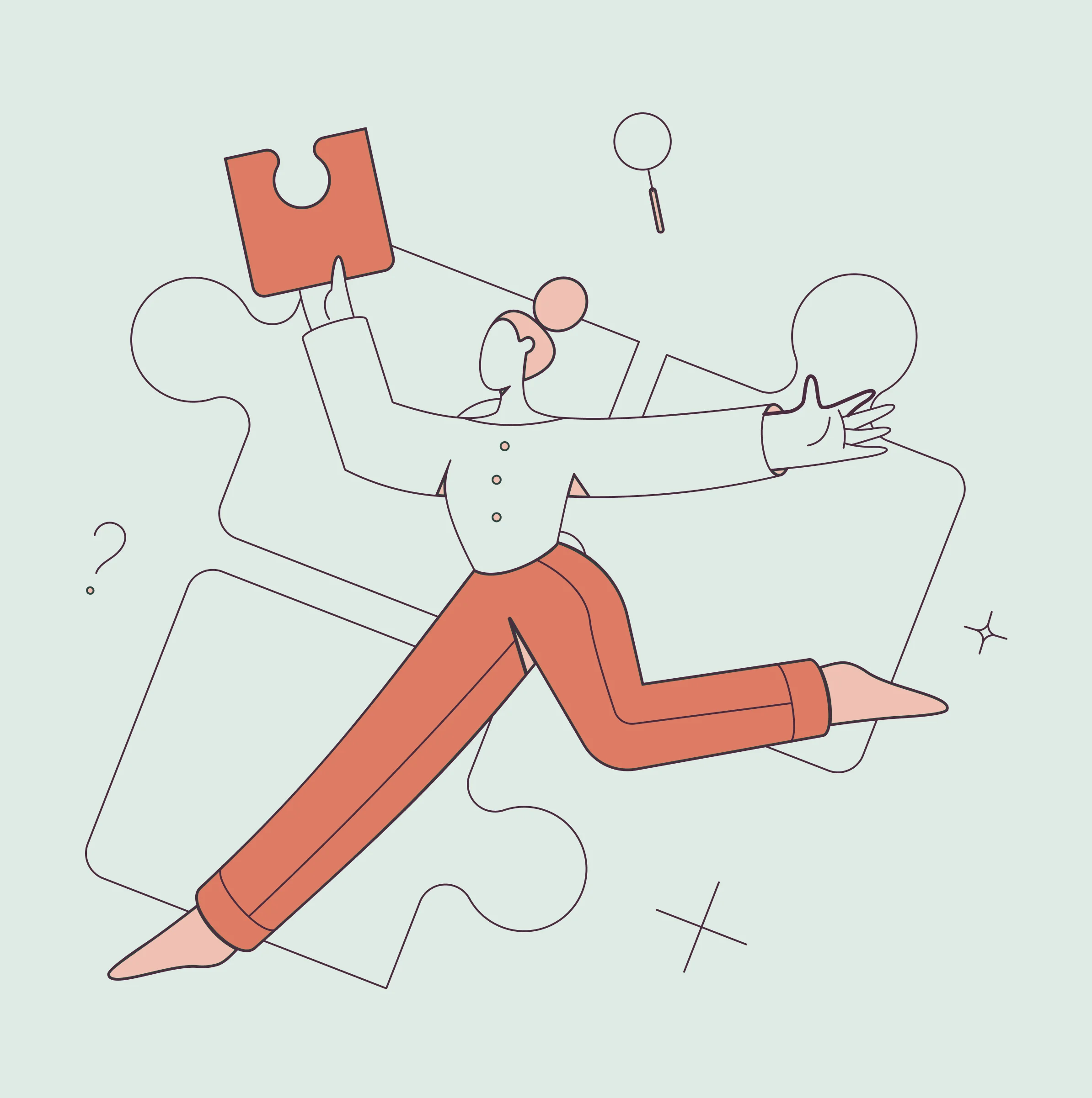 services illustration light green background