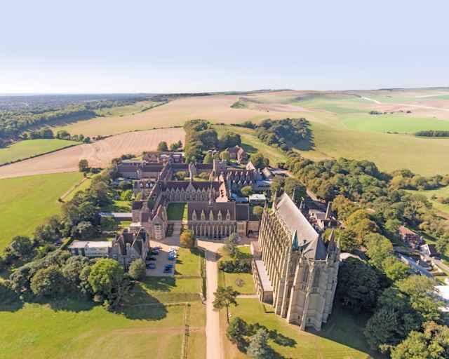Lancing College - Aerial of the school Lancing College - Aerial of the school