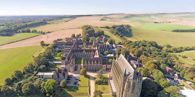 Lancing College - Aerial of the school Lancing College - Aerial of the school