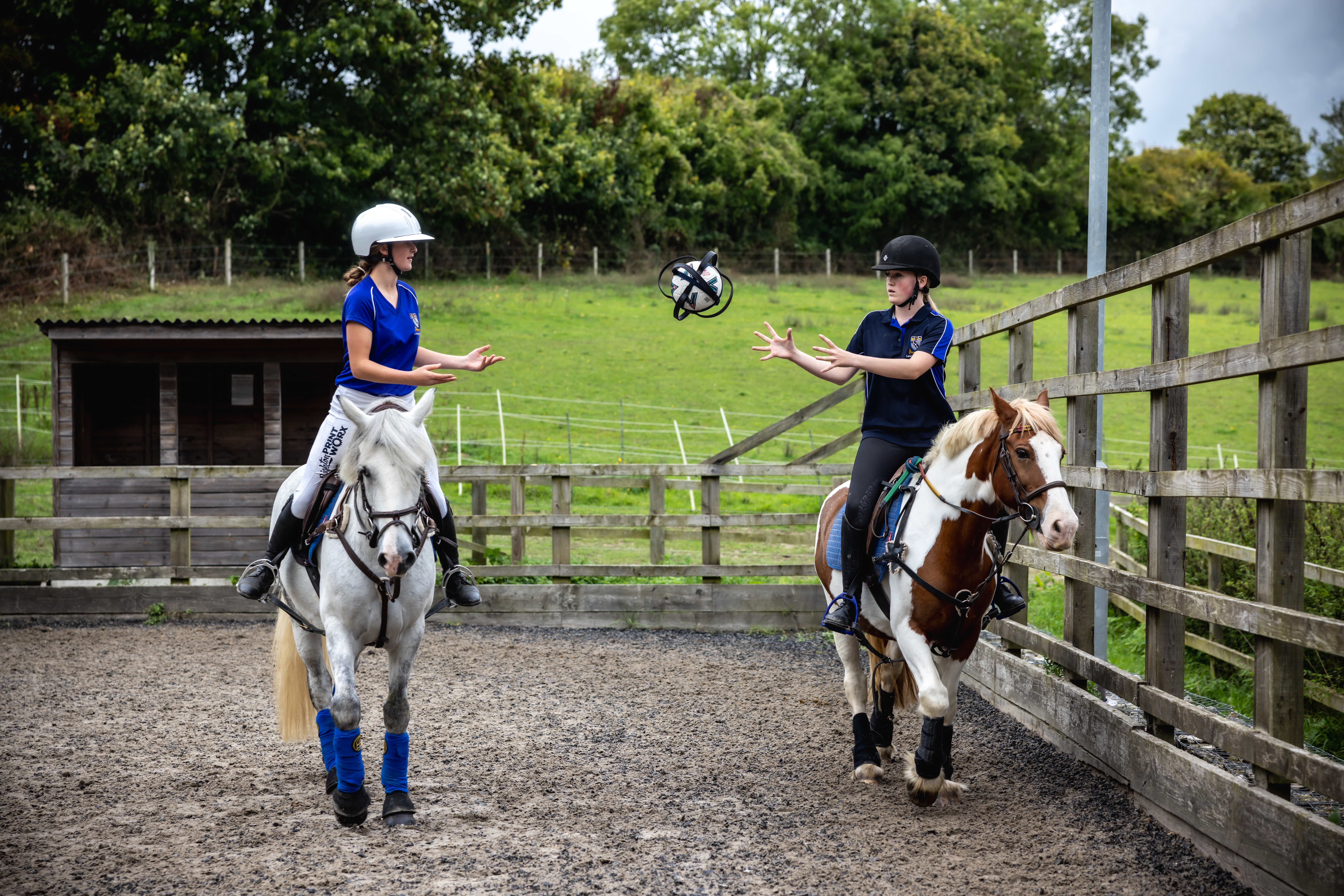 Lancing College - Students doing a riding exercise at the schools Equestrian Centre
