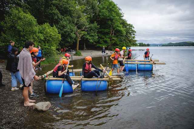 Sedbergh International Summer School - Trying out self built floats Sedbergh International Summer School - Trying out self built floats