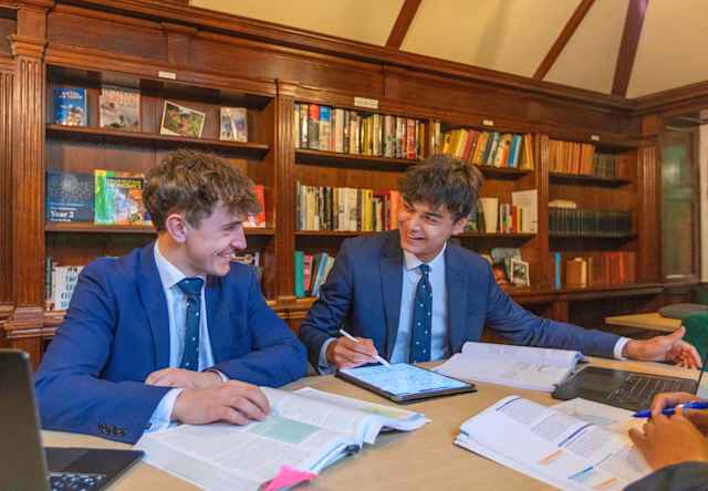 Sedbergh School - students studying in the library Sedbergh School - students studying in the library