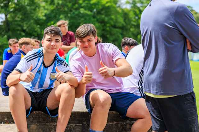 Sedbergh International Summer School - Both thumbs up - Boys enjoying their time at summer school Sedbergh International Summer School - Both thumbs up - Boys enjoying their time at summer school