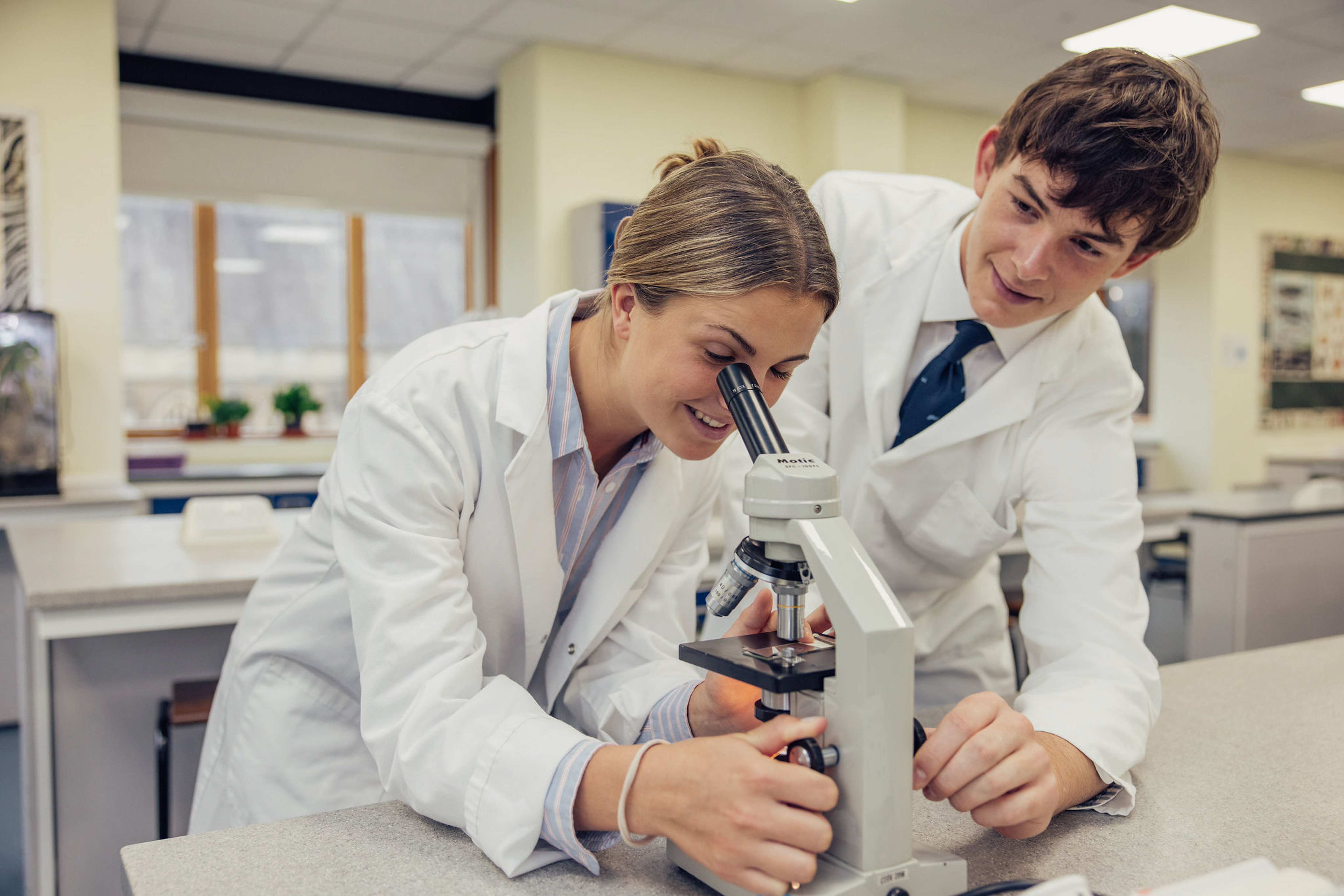 King’s School Bruton - Students working on the microscop