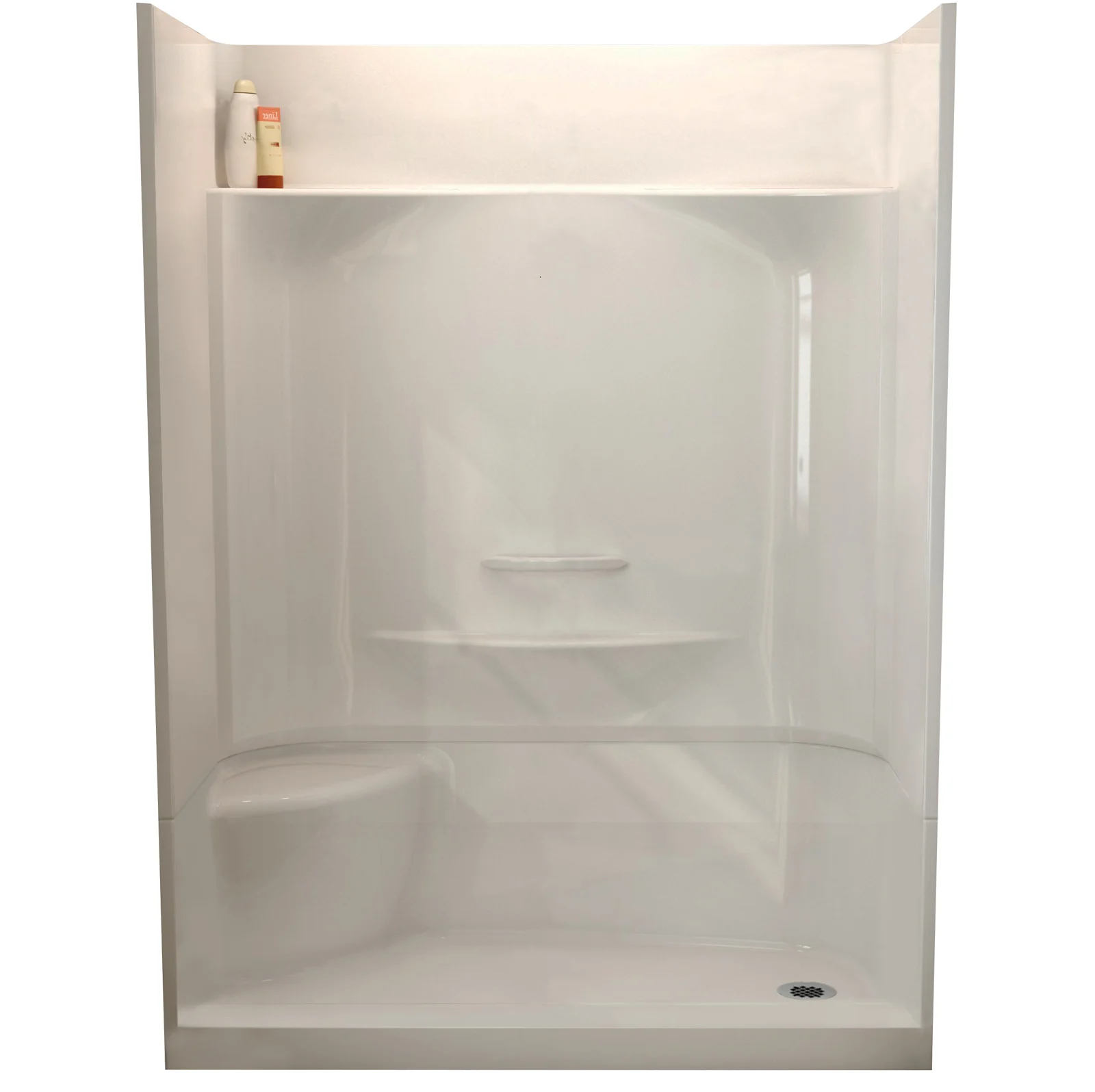 Une cabine de douche en fibre de verre