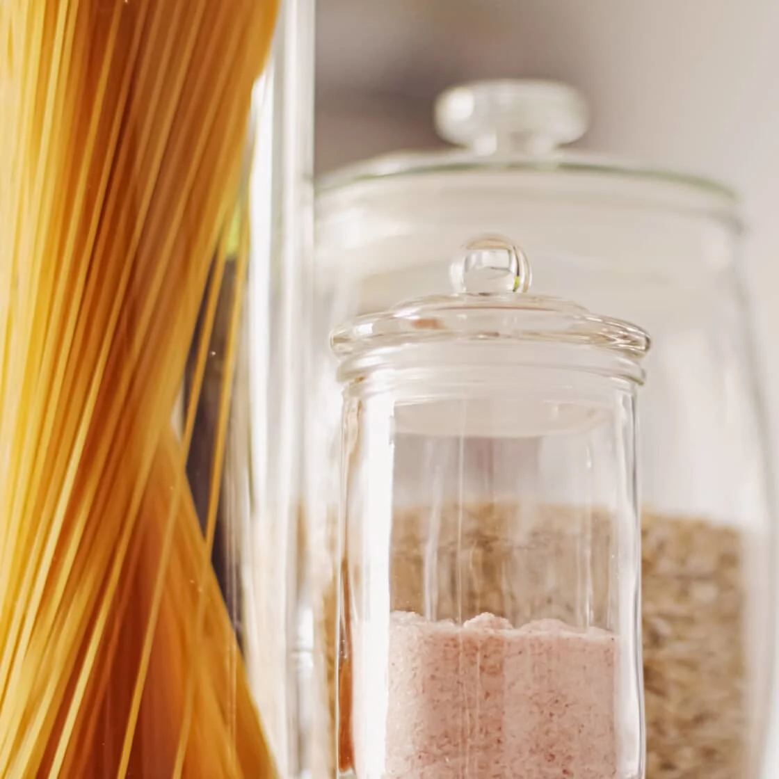 A closeup of a pantry 
