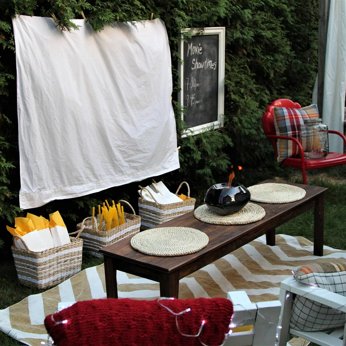 An outdoor movie theatre.