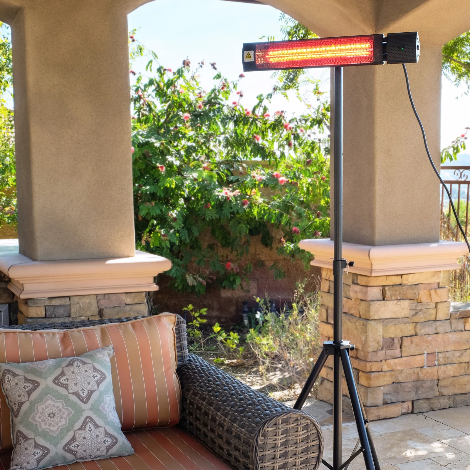 Outdoor heater on patio 