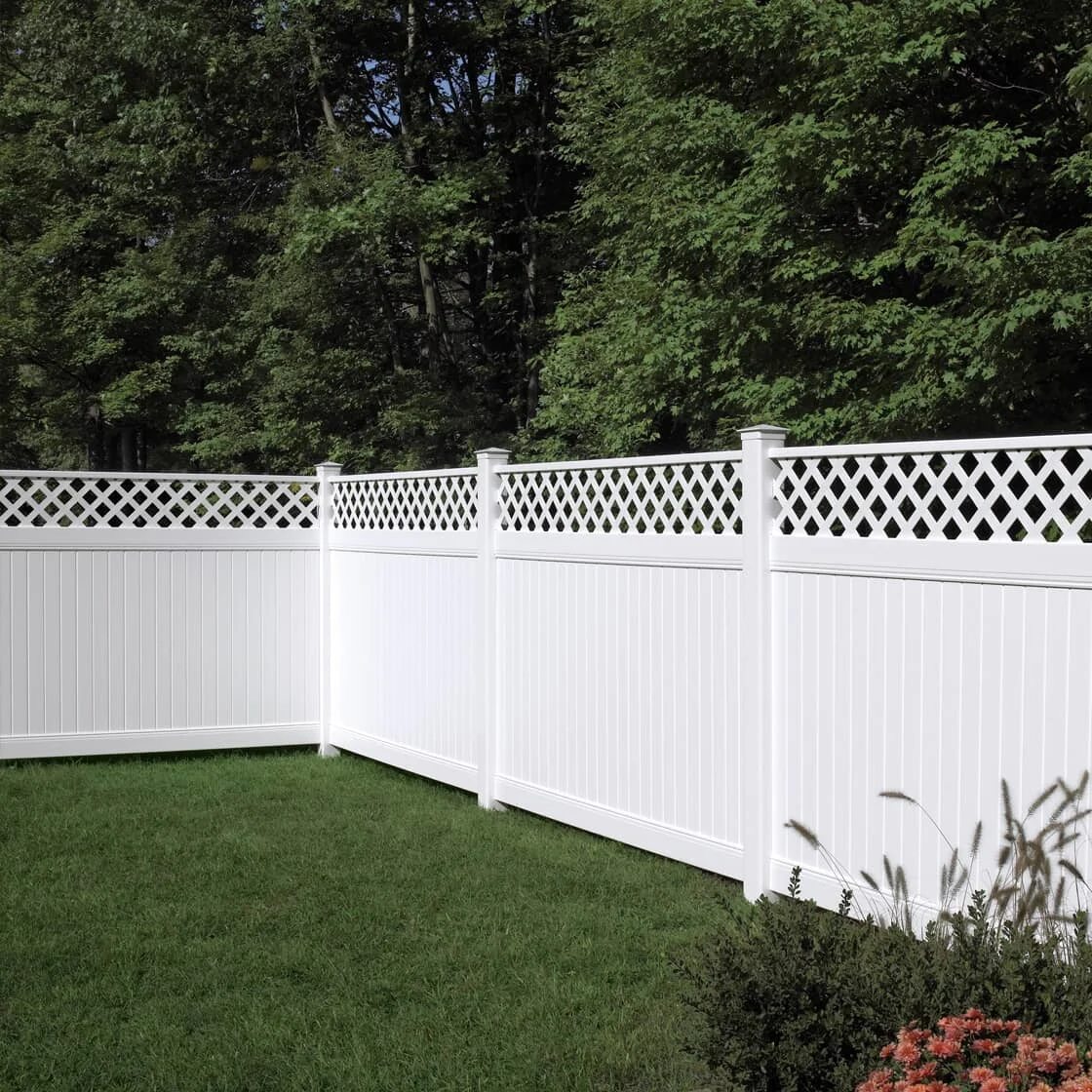 A fence with a privacy lattice