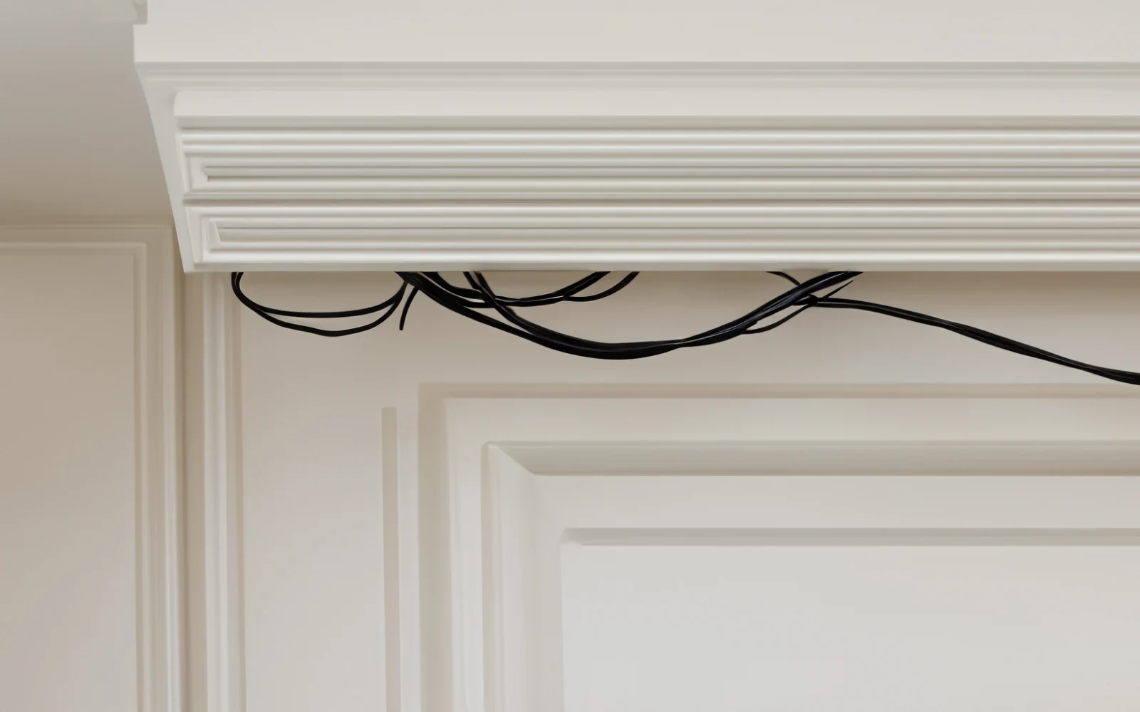 Wires in crown moulding 